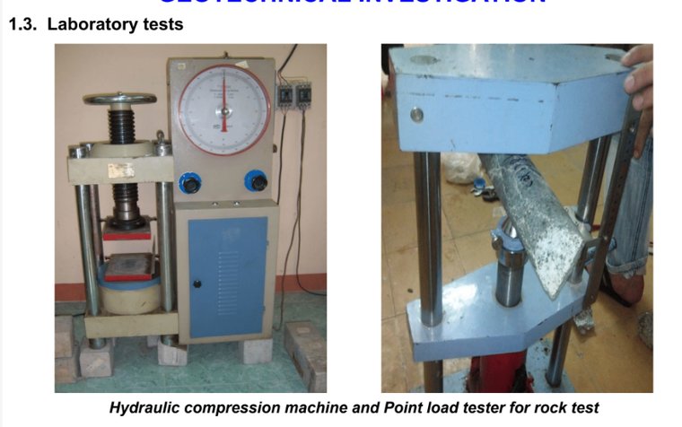 Rock core testing equipment including compression and point load apparatus