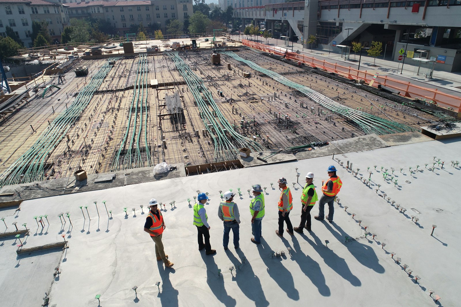 Reinforcement works on an industrial slab